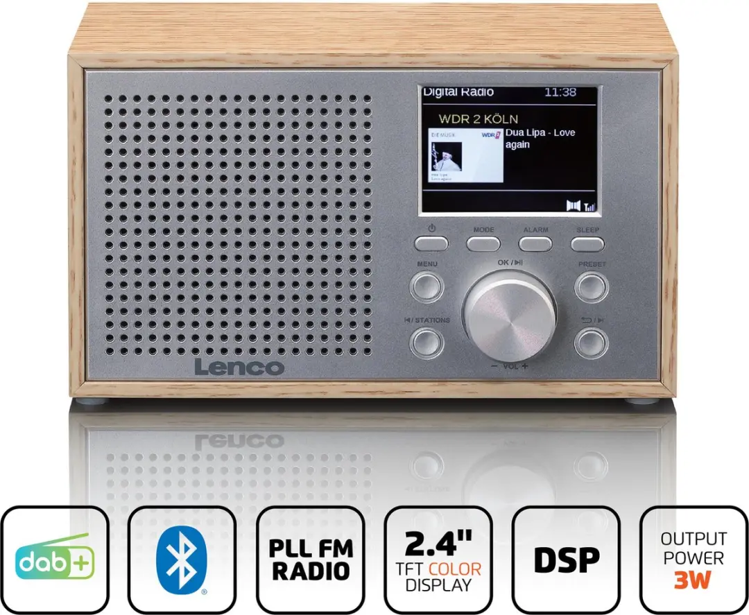 Lenco DAR-017WD DAB/FM Radio - Bluetooth - Hout