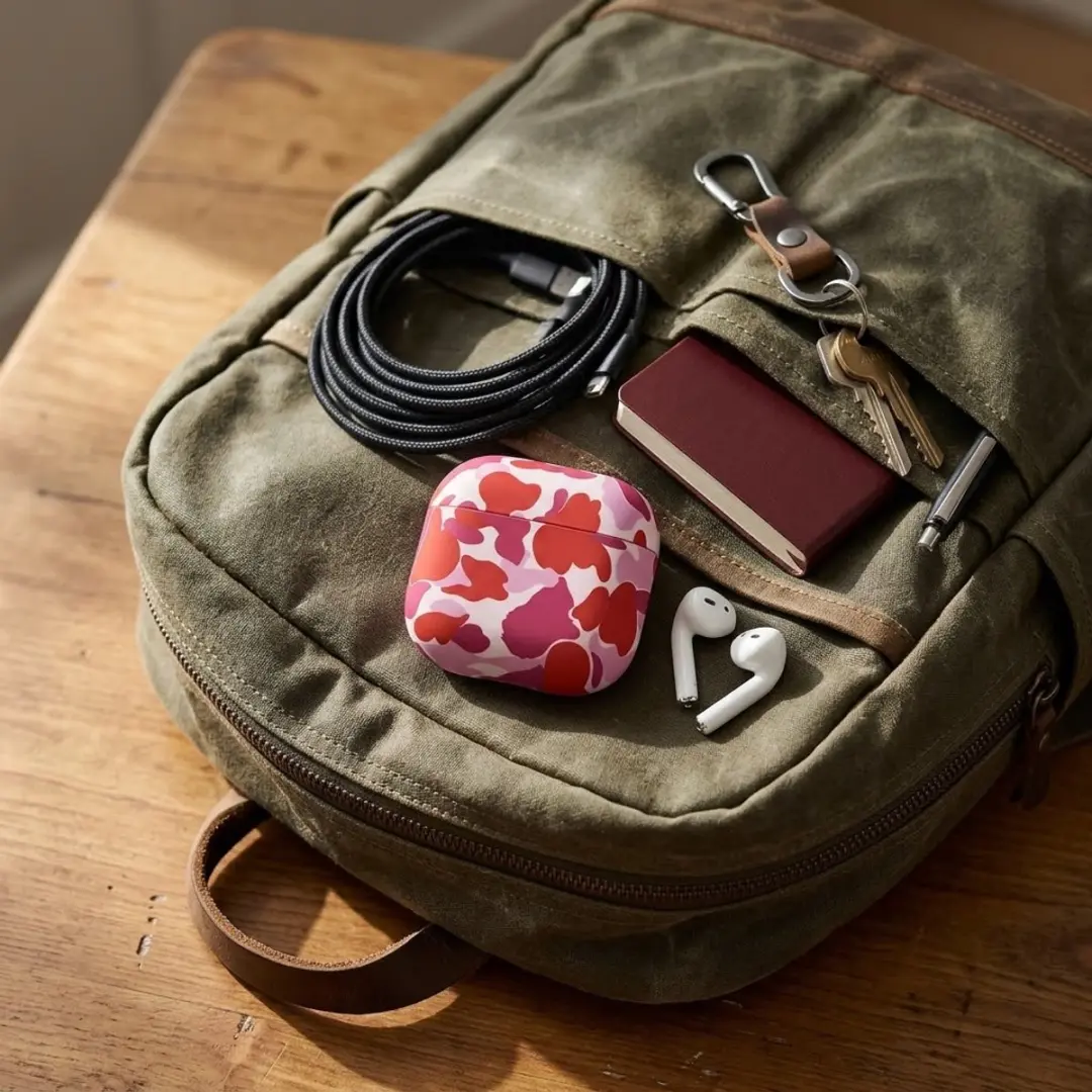 NUVEX Hoesje AirPods Pro 3 Rode Roos - Camouflage - Mat