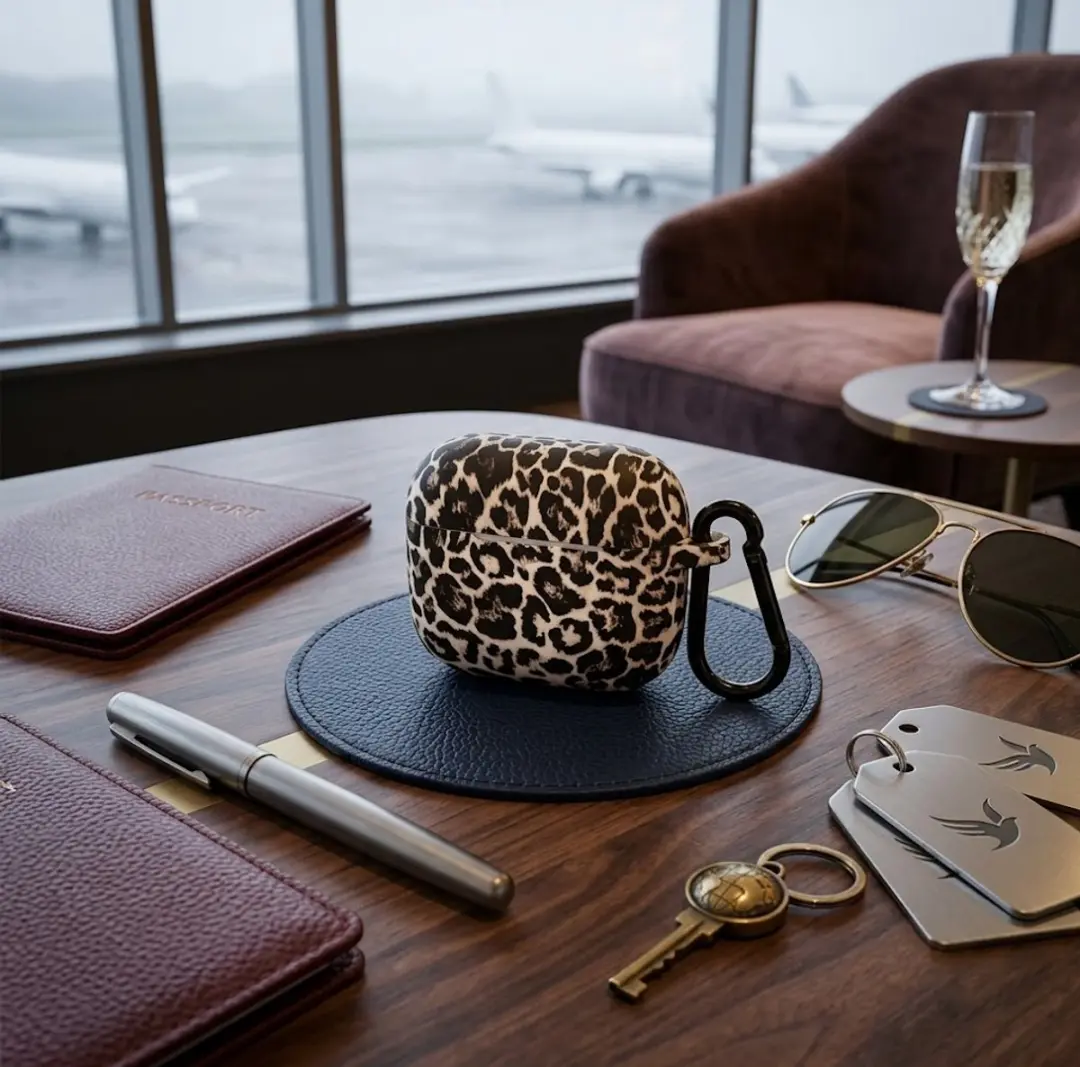 NUVEX Hoesje AirPods Pro 3 - Zwart Bruin Luipaard Print