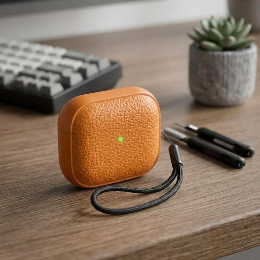 NUVEX Oranje Hoesje AirPods Pro 2 - Inclusief reinigingsset