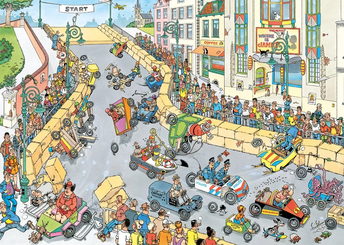 Jan van Haasteren Zeepkisten Race 1000 Stuks - 200ste Legpuzzel - Meerkleurig