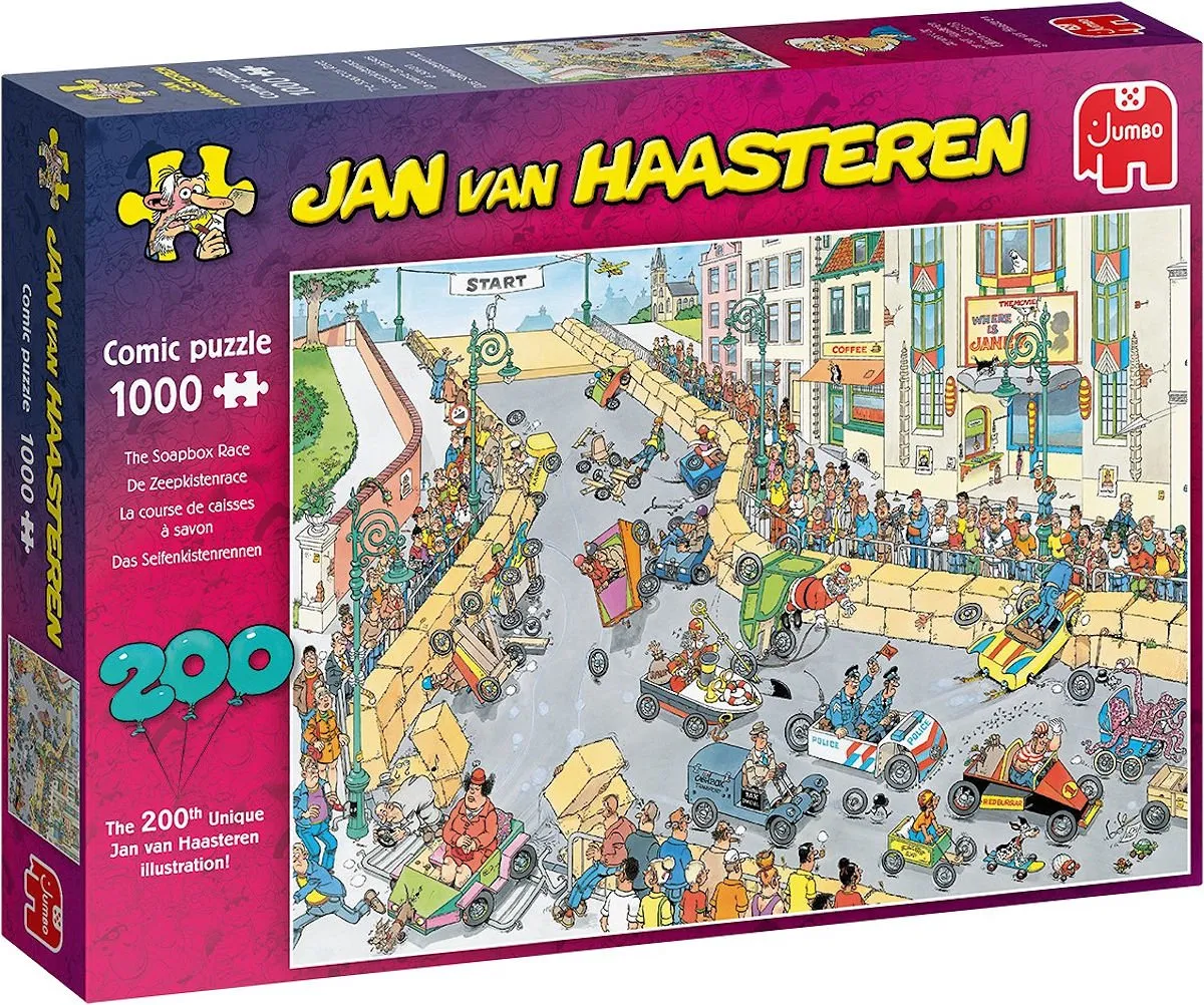 Jan van Haasteren Zeepkisten Race 1000 Stuks - 200ste Legpuzzel - Meerkleurig