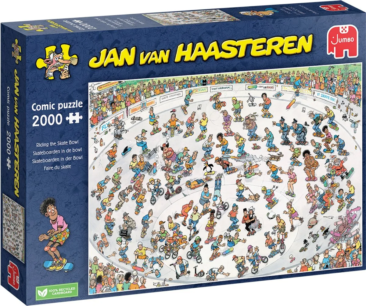 Jan van Haasteren Skateboarden in de bowl Legpuzzel 2000 Stuks - Multicolor