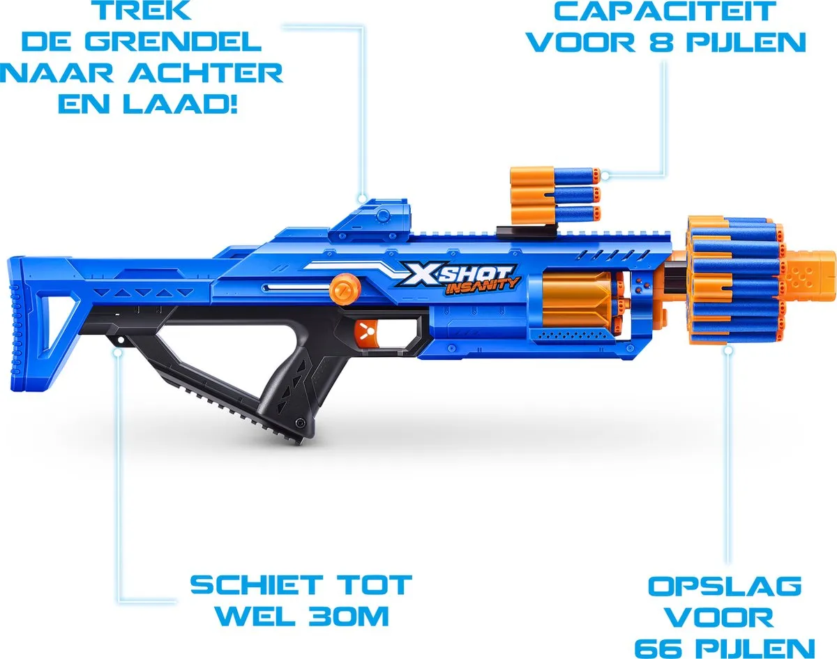 XSHOT Insanity Berzerko Speelgoedblaster 36610 - 48 Pijltjes