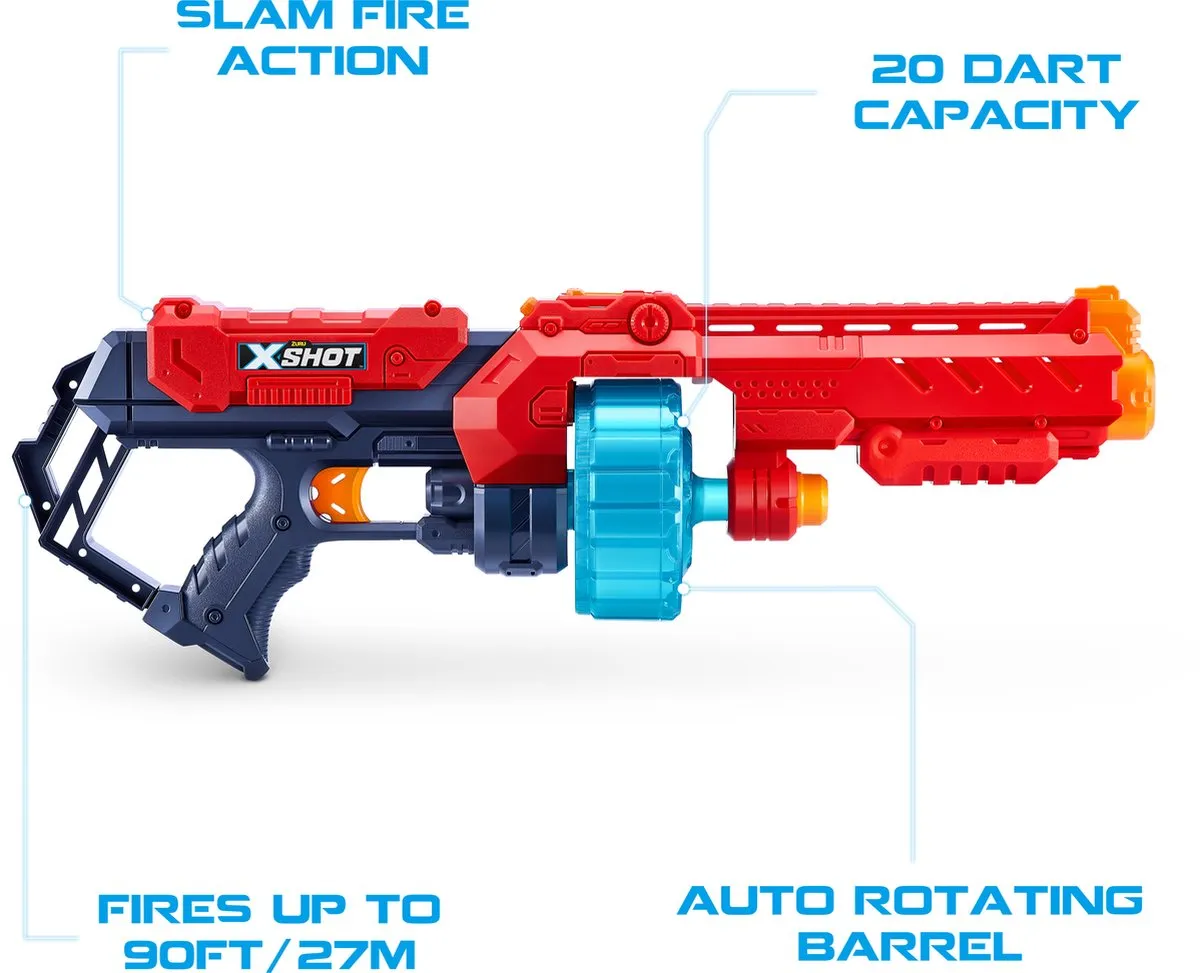XSHOT X-Shot Excel Turbo Fire Blaster 48 Darts - Rood