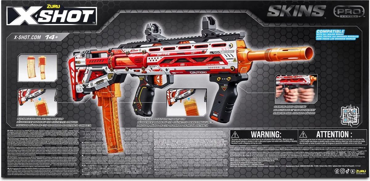 XSHOT Skins Pro Series Longshot Blaster 36600 - 40 Pijltjes - Rood