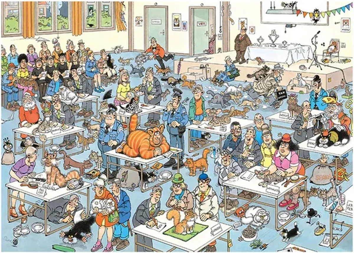 Jan van Haasteren De Kattenshow Legpuzzel 2000 Stuks - Meerkleurig