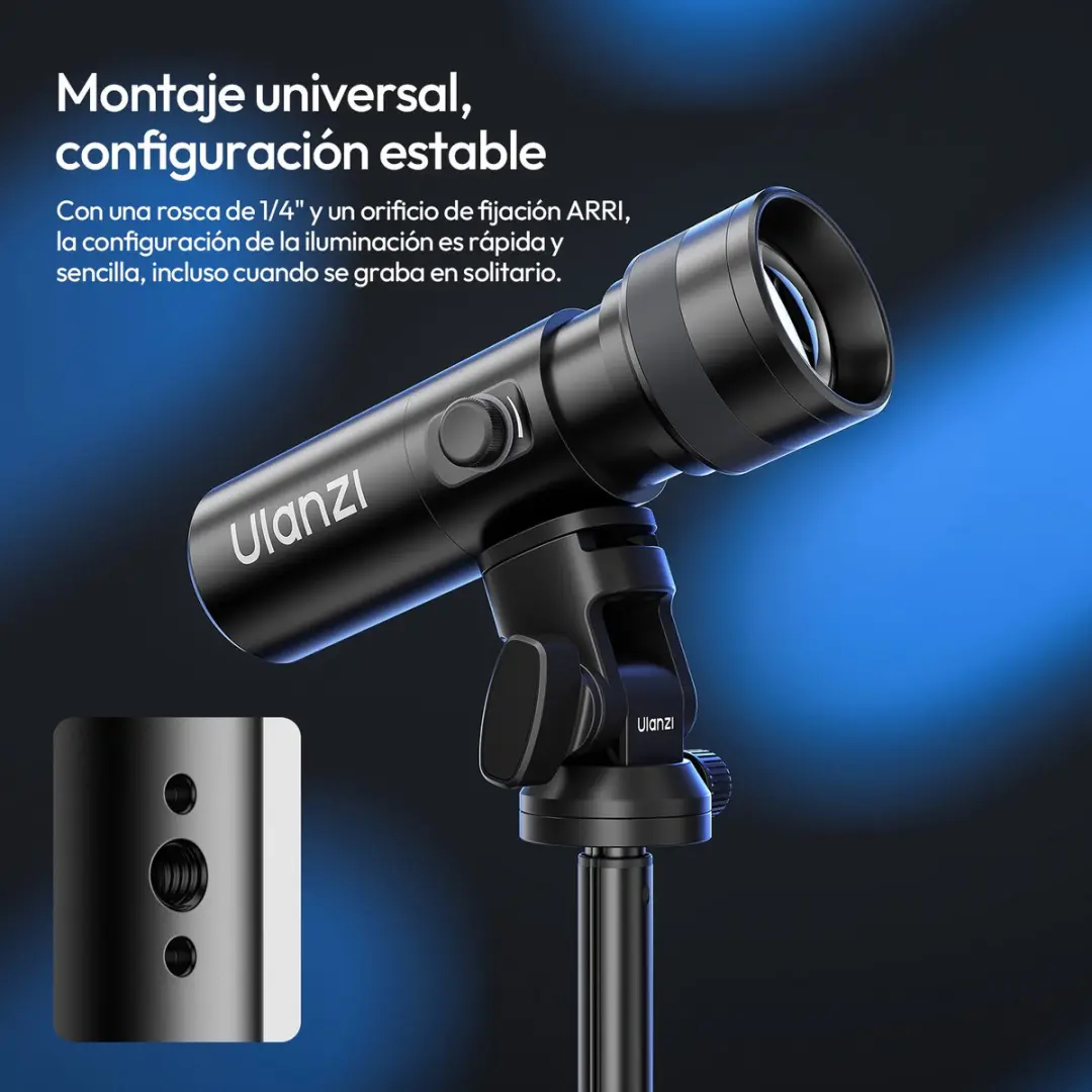 Ulanzi LM01 RGB Zaklamp - 10W - 2500K-9000K - Zwart - afbeelding 6 van 6