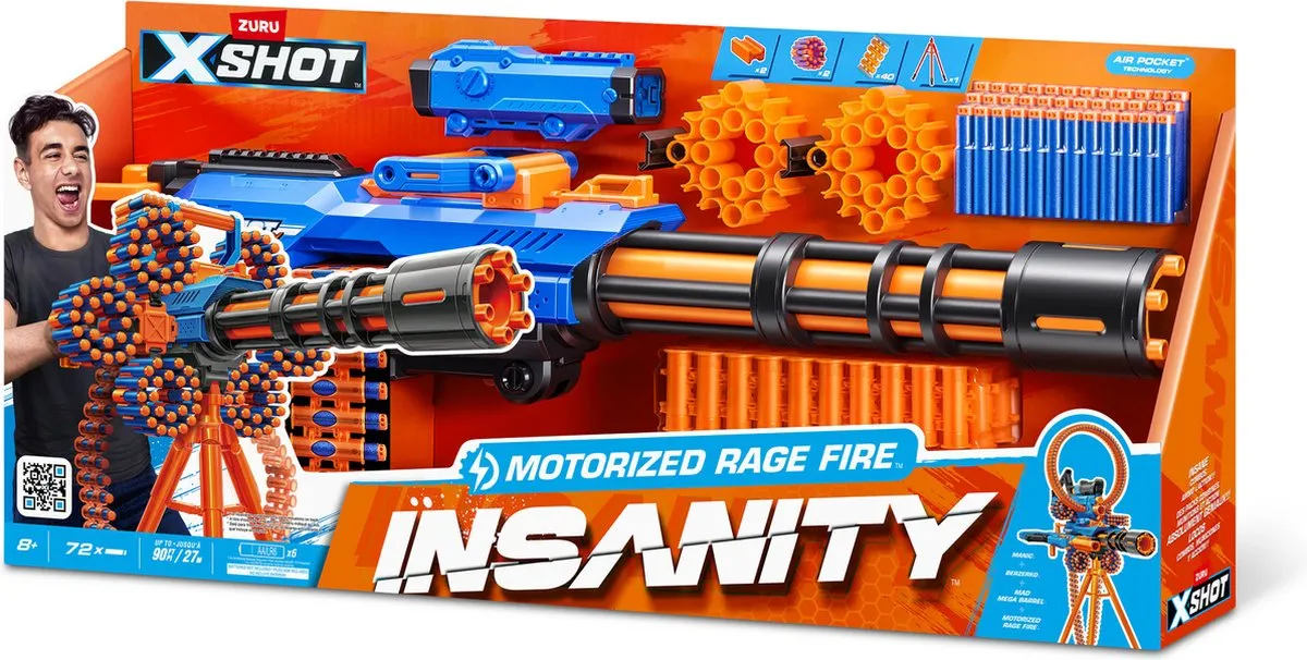 XSHOT Insanity Motorized Rage Fire Blaster - 6x AA