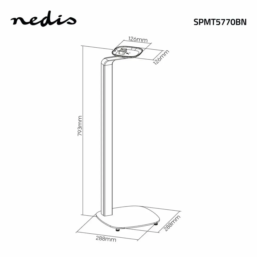 Nedis SPMT5770BN Speakerbeugel - Sonos One SL - 10kg - Bruin/Zwart - afbeelding 2 van 5