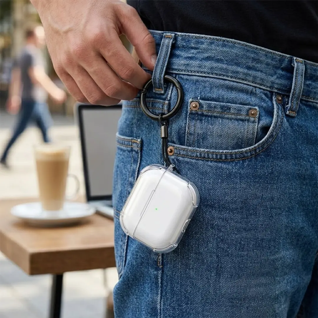 NUVEX Transparant Hoesje AirPods Pro 3 - Oordopjes Sleutelhanger