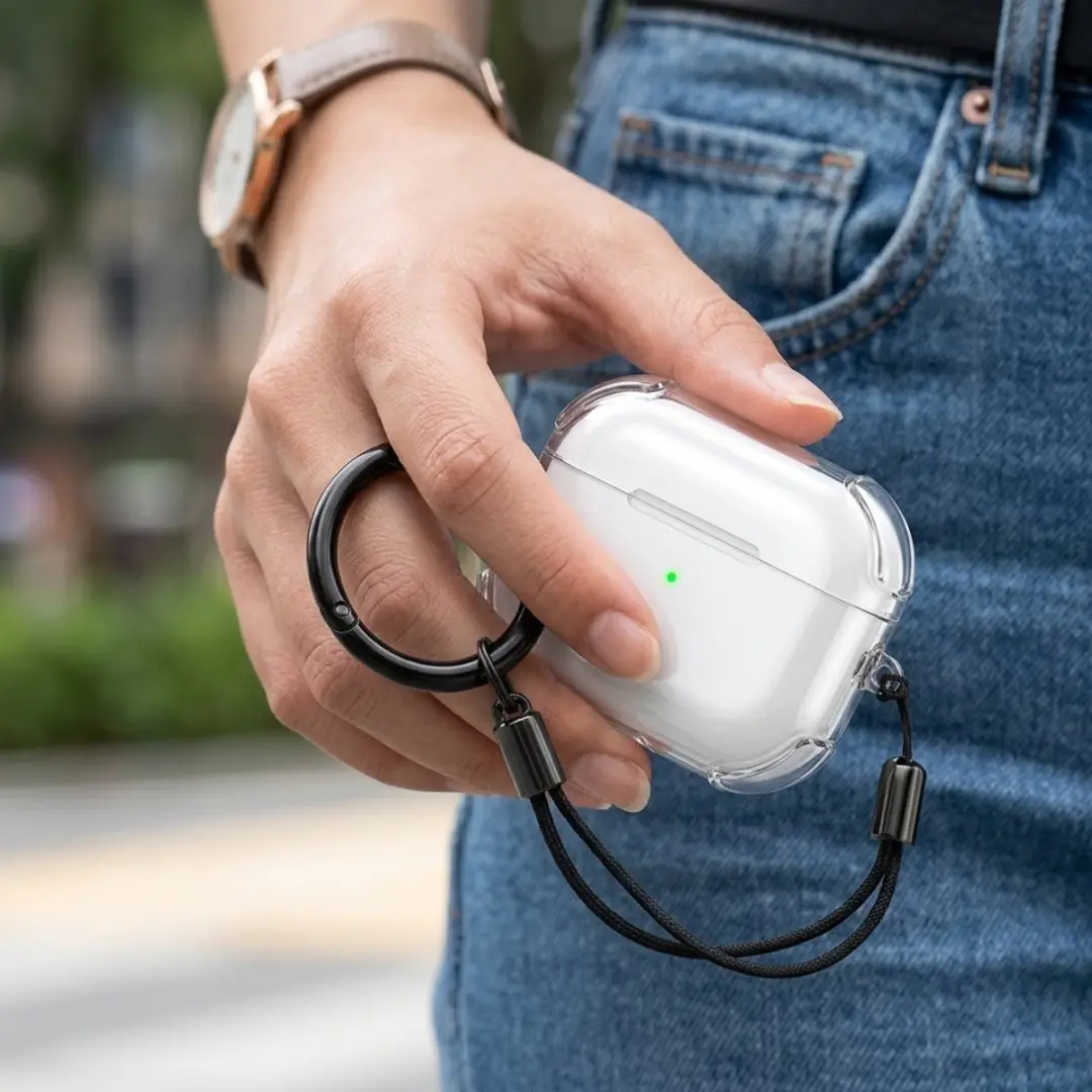 NUVEX Transparant Hoesje AirPods Pro 3 - Oordopjes Sleutelhanger