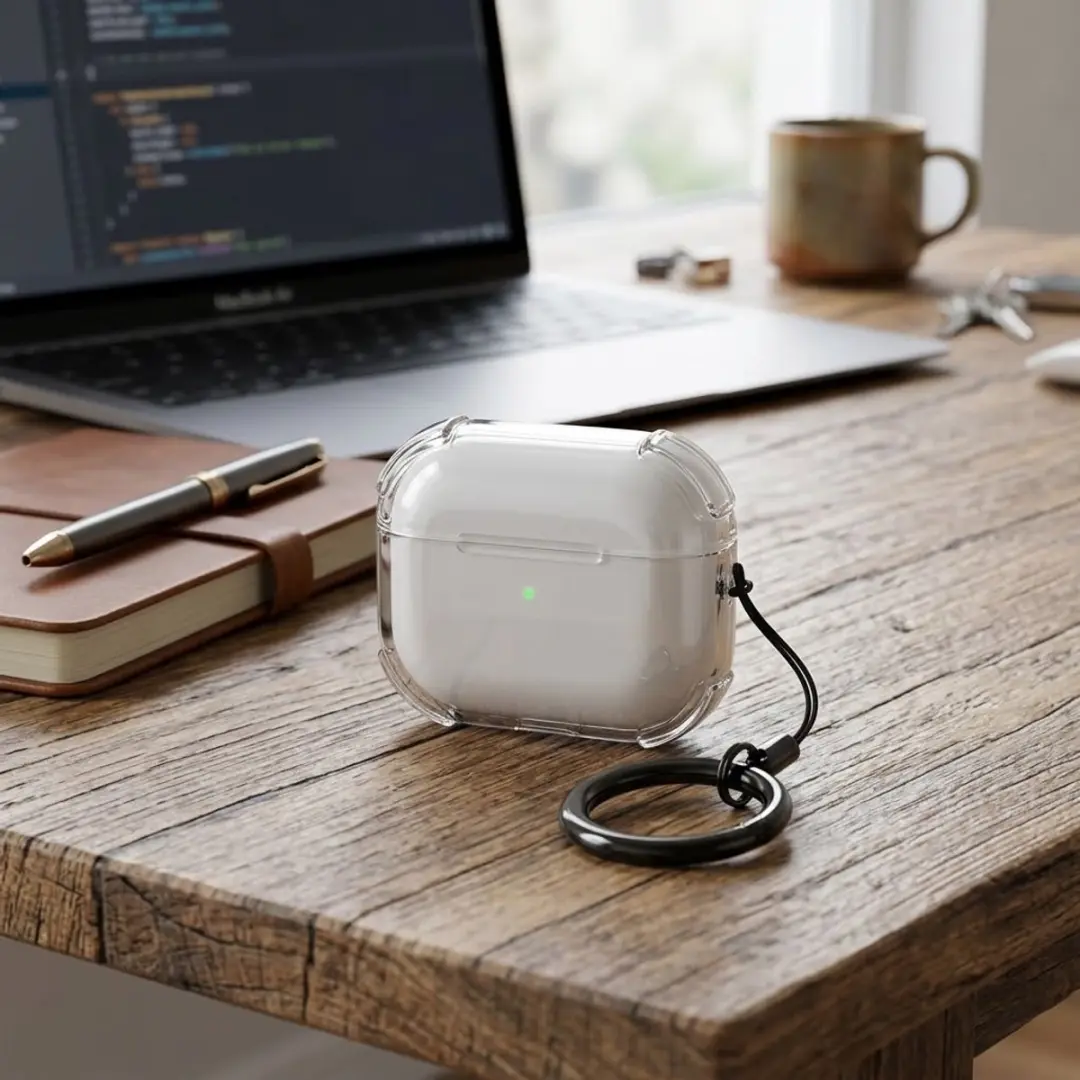 NUVEX Transparant Hoesje AirPods Pro 3 - Oordopjes Sleutelhanger