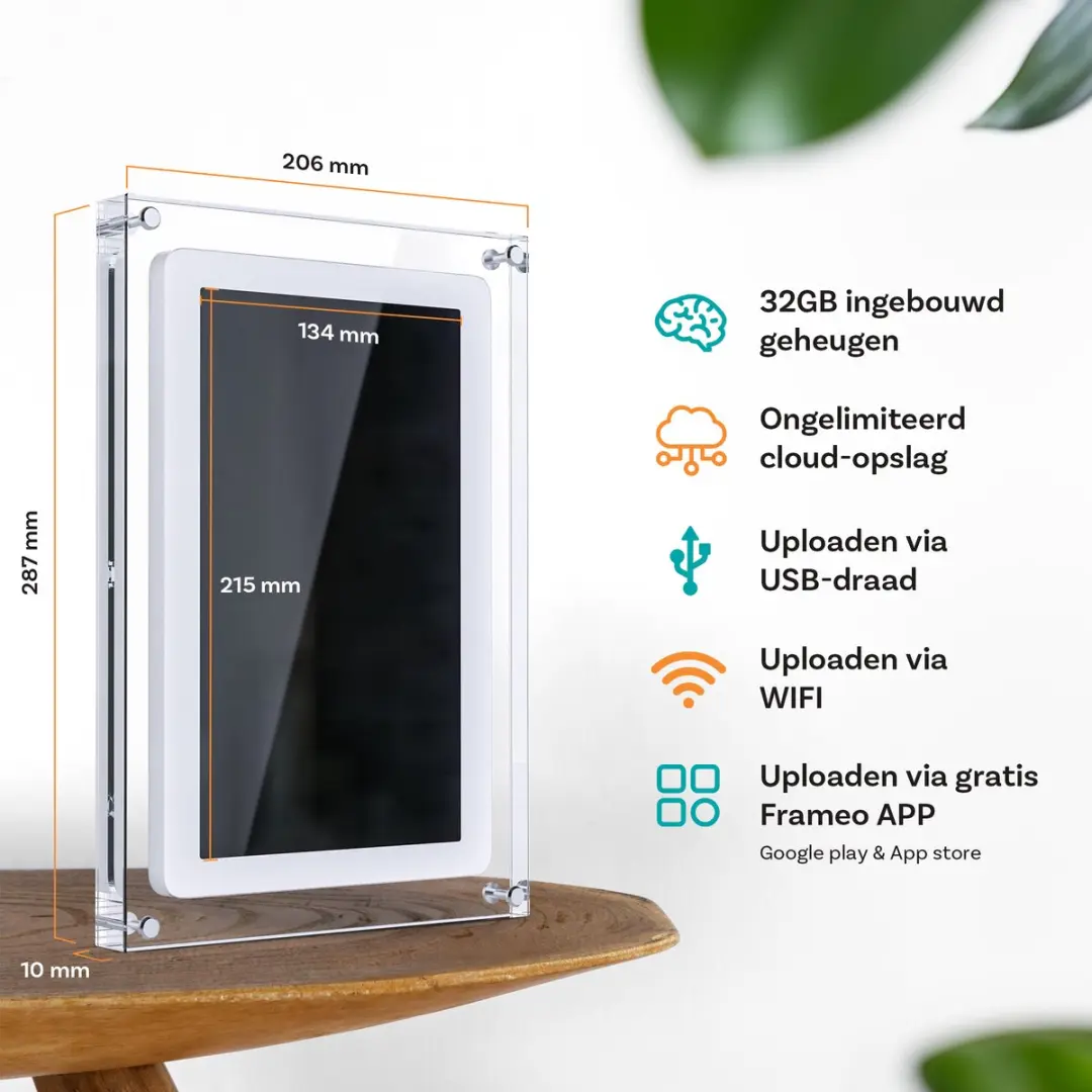 Pora&Co Digitale Fotolijst 10.1 inch Acryl-12G - IPS Touchscreen