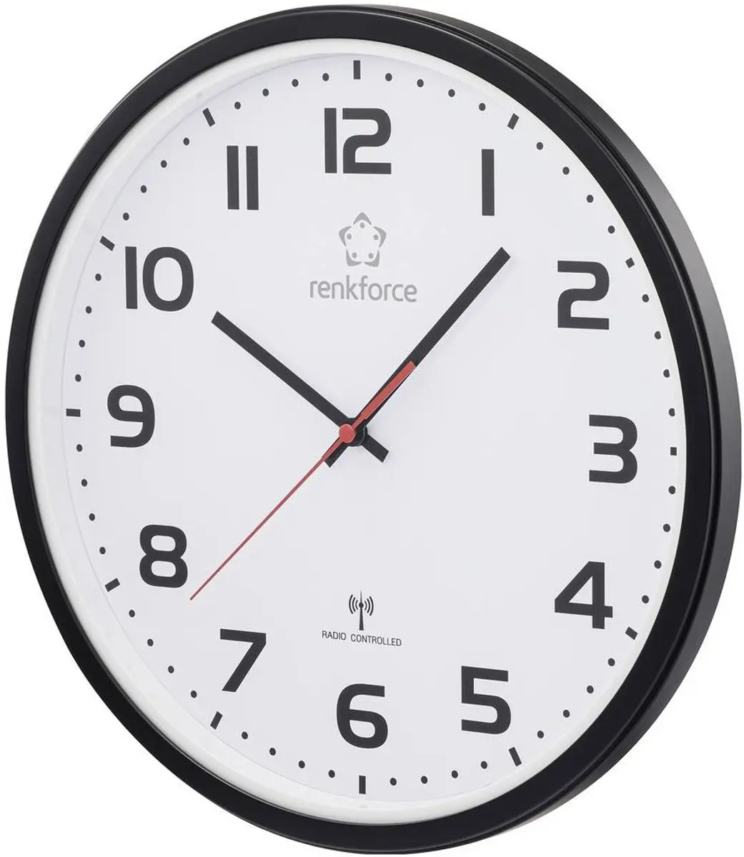Renkforce RF-6826036 Wandklok Zendergestuurd - Wit/Zwart - afbeelding 2 van 4
