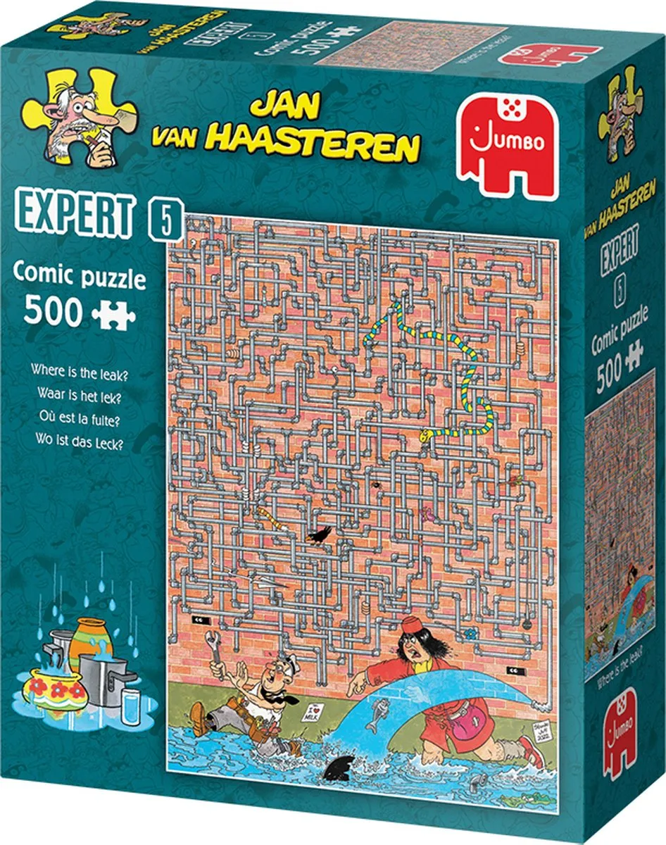 Jan van Haasteren Where is the leak? Expert Puzzel 500 Stuks