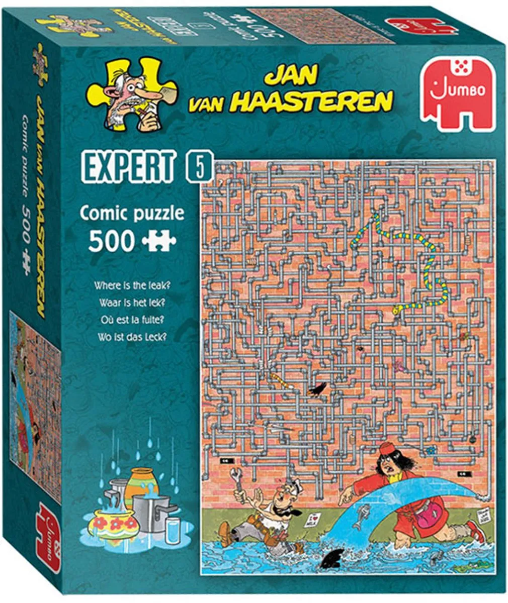 Jan van Haasteren Where is the leak? Expert Puzzel 500 Stuks