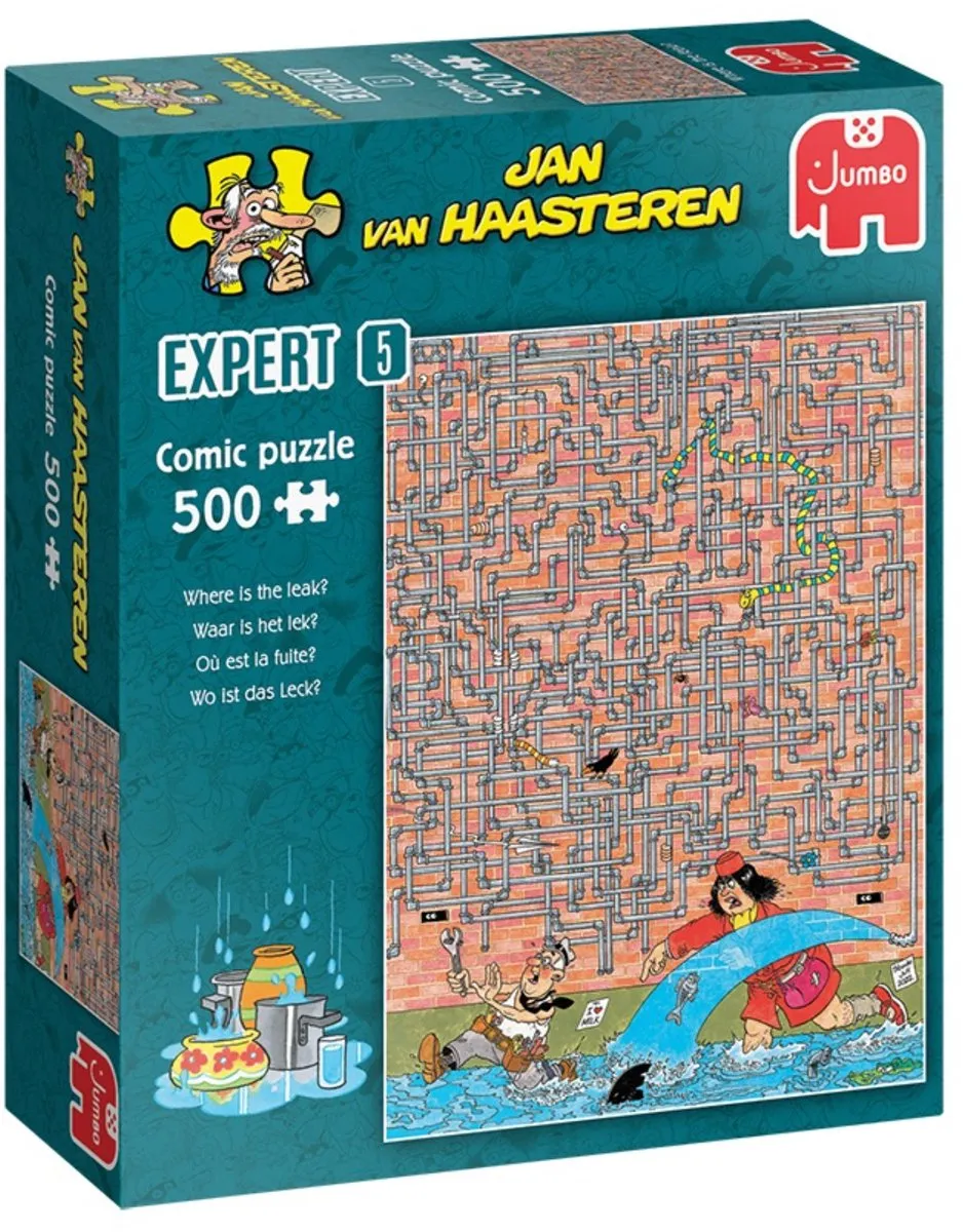 Jan van Haasteren Where is the leak? Expert Puzzel 500 Stuks