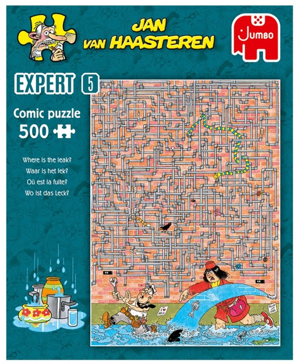 Jan van Haasteren Where is the leak? Expert Puzzel 500 Stuks