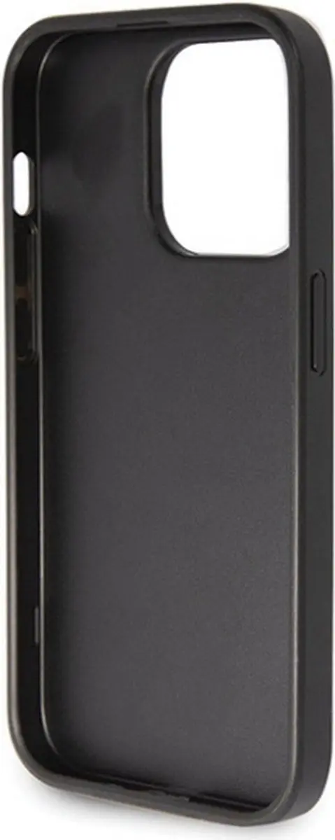 GUESS 4G Glitter Back Case iPhone 14 Pro Max - Zwart