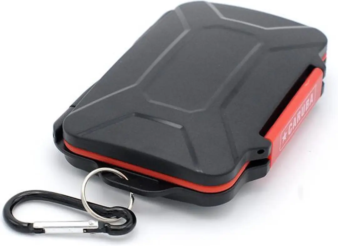 Caruba MultiCardCase MCC-7 - 7x SD + 16x microSD + 2x Micro/Nano SIM - Zwart/Rood