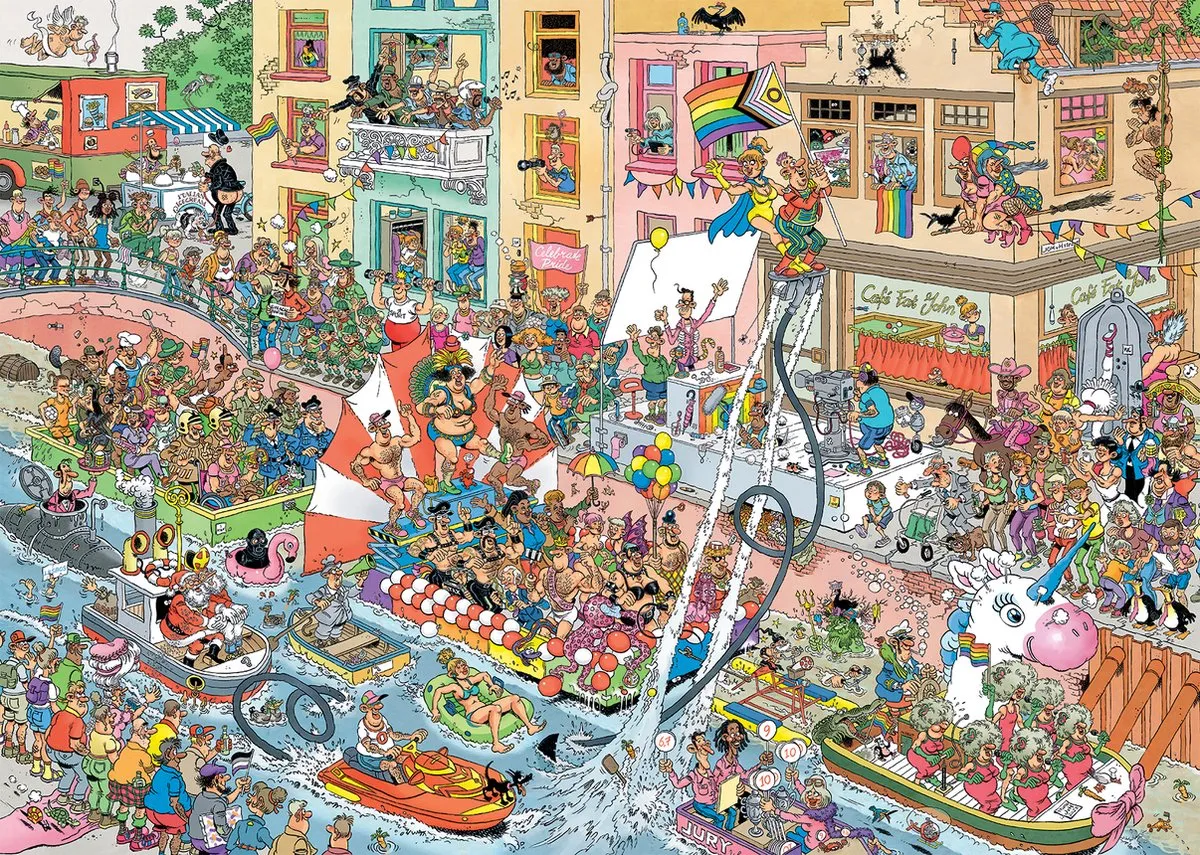 Jan van Haasteren Celebrate Pride Puzzel 1000 Stuks - Meerkleurig