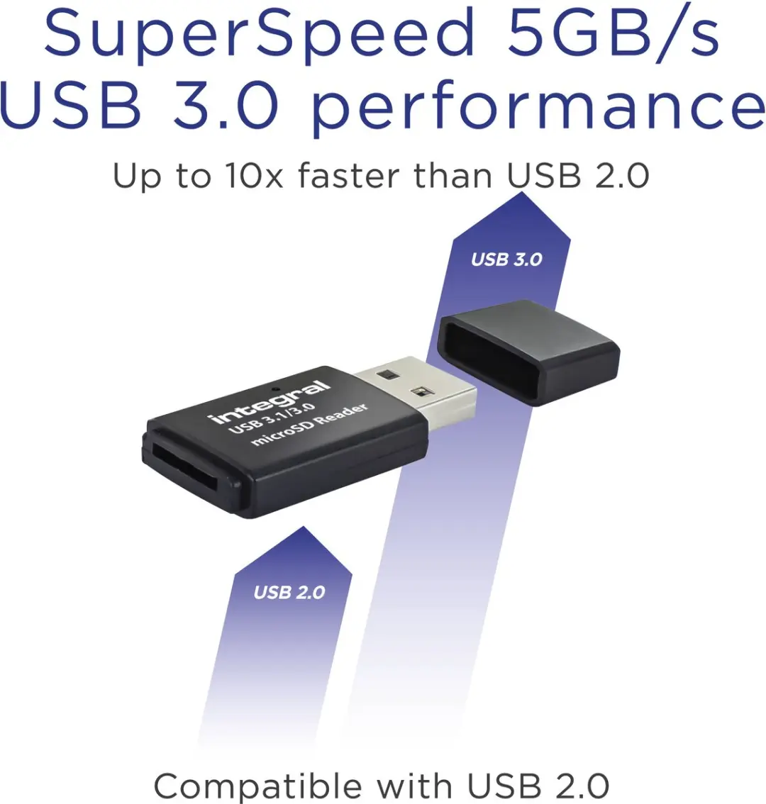Integral INCRUSB3.0MSDV2 USB 3.0 Kaartlezer - MicroSD/SDXC