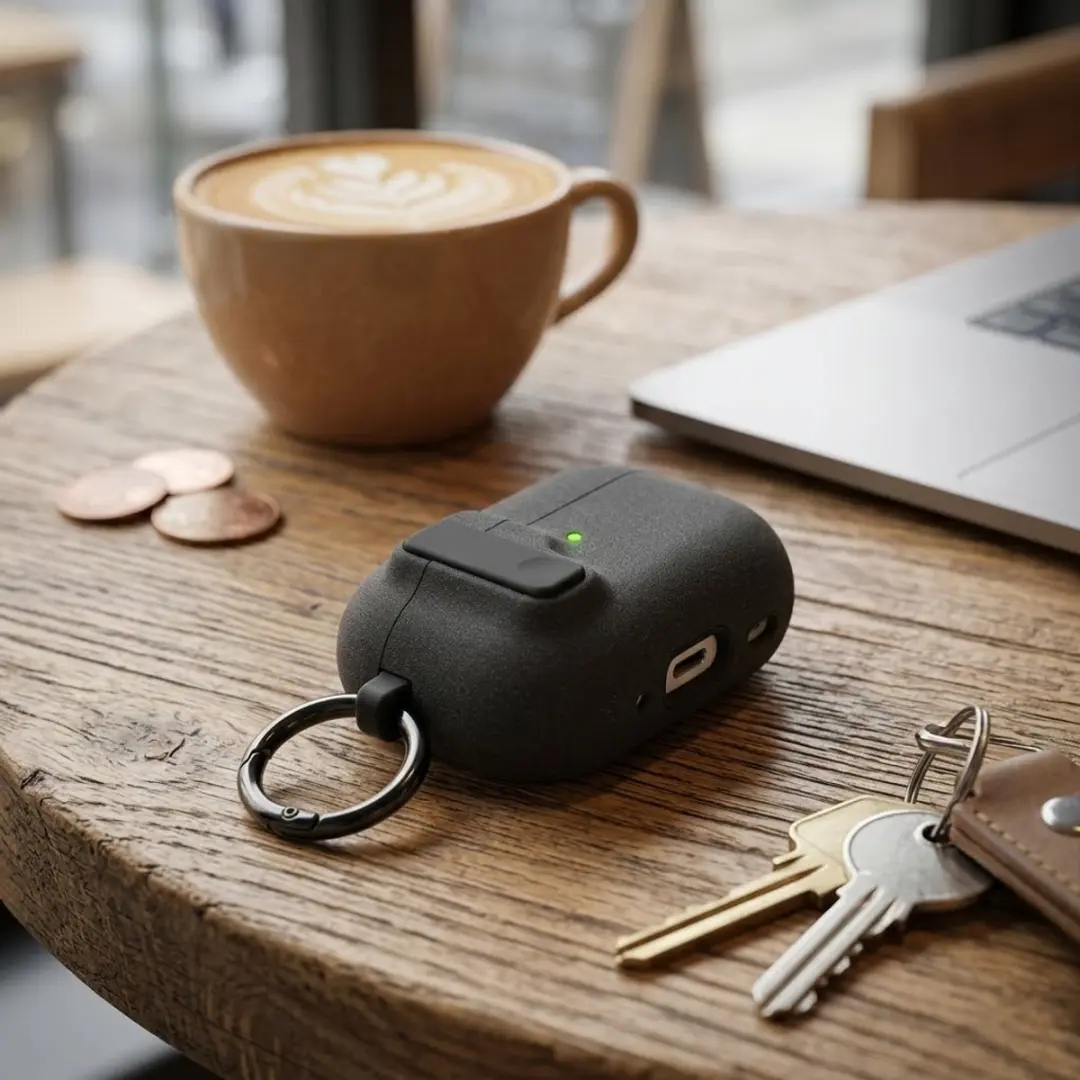 NUVEX Beschermhoes AirPods 4 Donkergrijs - Schokabsorberend