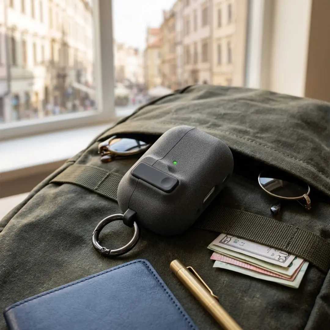 NUVEX Beschermhoes AirPods 4 Donkergrijs - Schokabsorberend