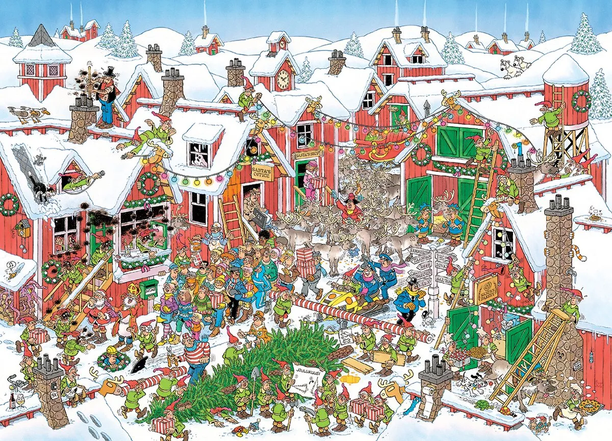 Jan van Haasteren Het dorp van de Kerstman Legpuzzel 1000 Stuks - Meerkleurig