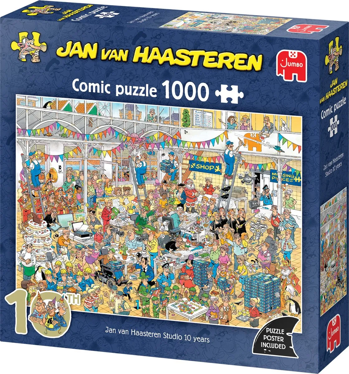 Jan van Haasteren JVH Studio 10 Jaar Puzzel - 1000 Stuks - Meerkleurig