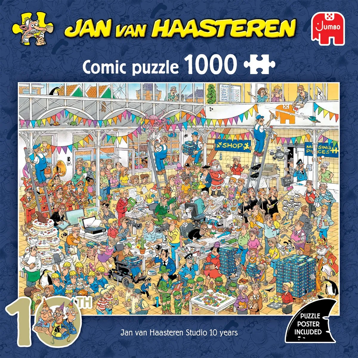 Jan van Haasteren JVH Studio 10 Jaar Puzzel - 1000 Stuks - Meerkleurig - afbeelding 6 van 6