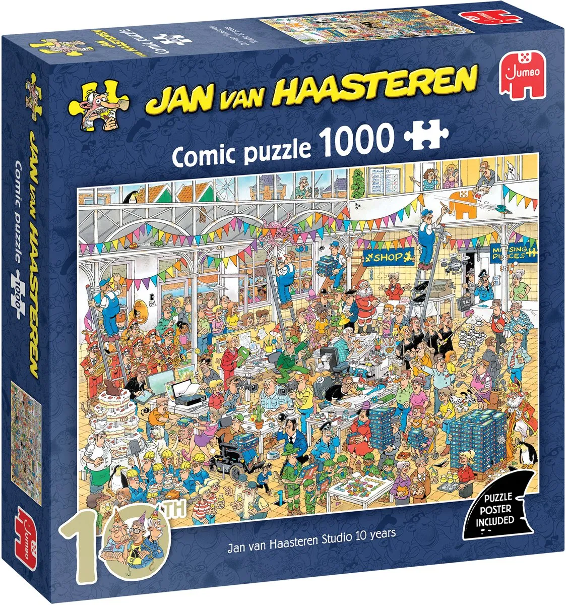 Jan van Haasteren JVH Studio 10 Jaar Puzzel - 1000 Stuks - Meerkleurig