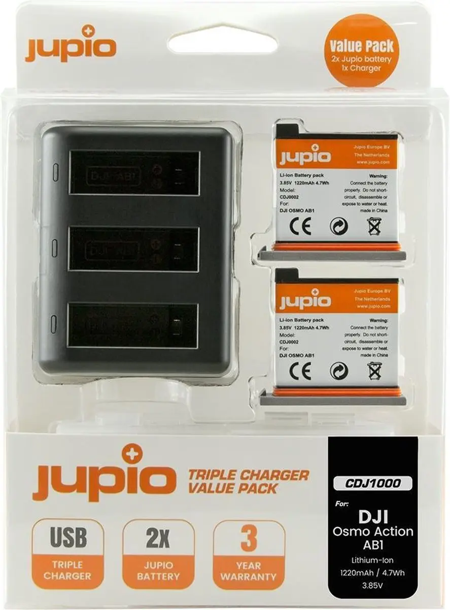 Jupio Value Pack DJI Osmo Action AB1 1220mAh