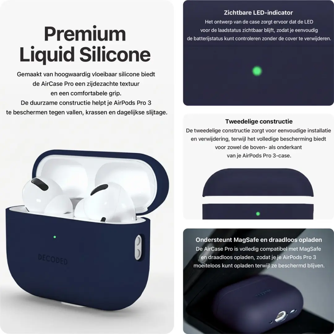 Decoded Siliconen Hoesje AirPods Pro 3 - Blauw