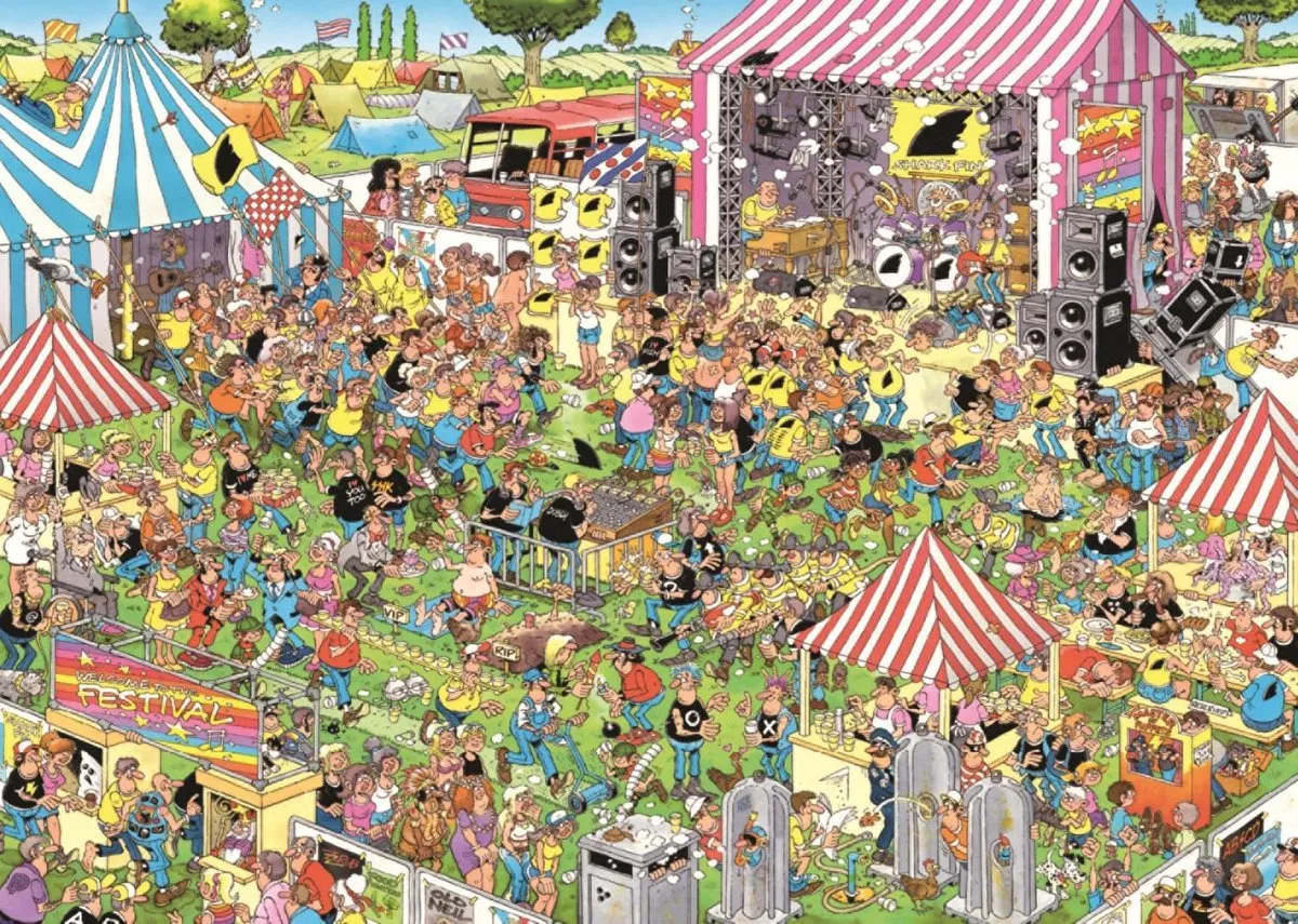 Jan van Haasteren Popfestival 1000 Puzzeldelen - Multicolor