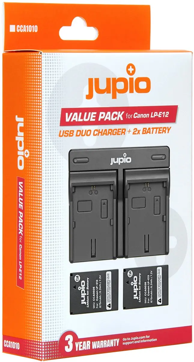 Jupio CCA1010 Accu Oplader - 2x LP-E12 875mAh
