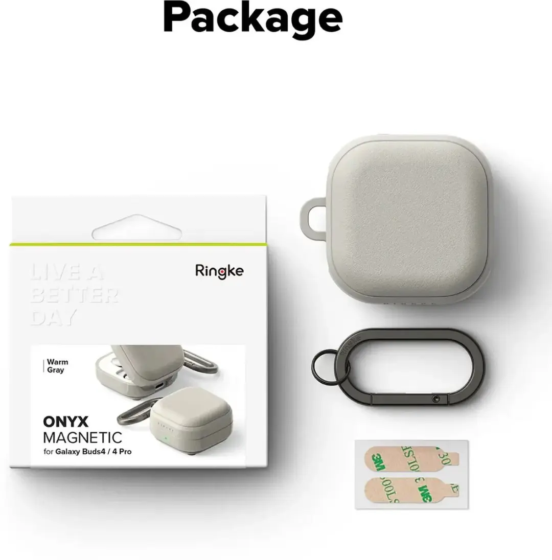 Ringke Hoesje Samsung Galaxy Buds 4/Pro - Onyx Magnetic Cover - Grijs