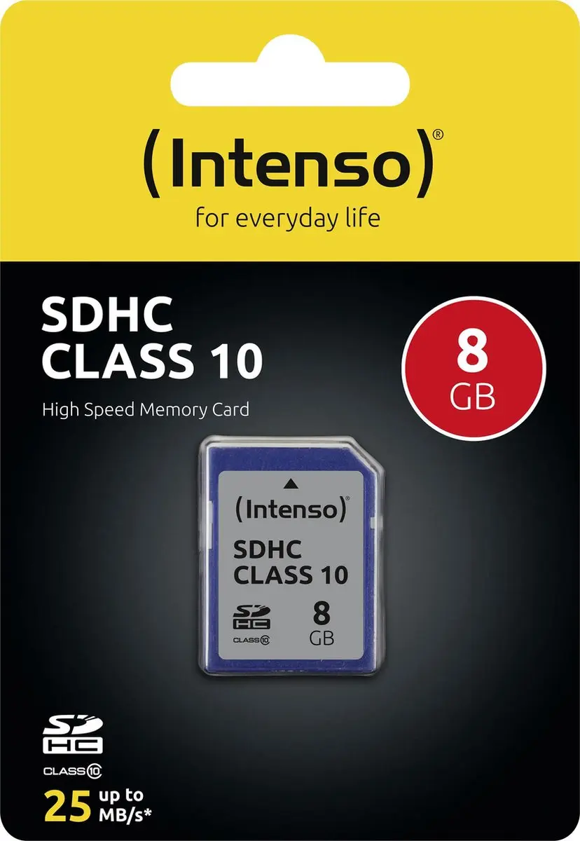 Intenso 8GB SDHC Class 10 Geheugenkaart 3411460