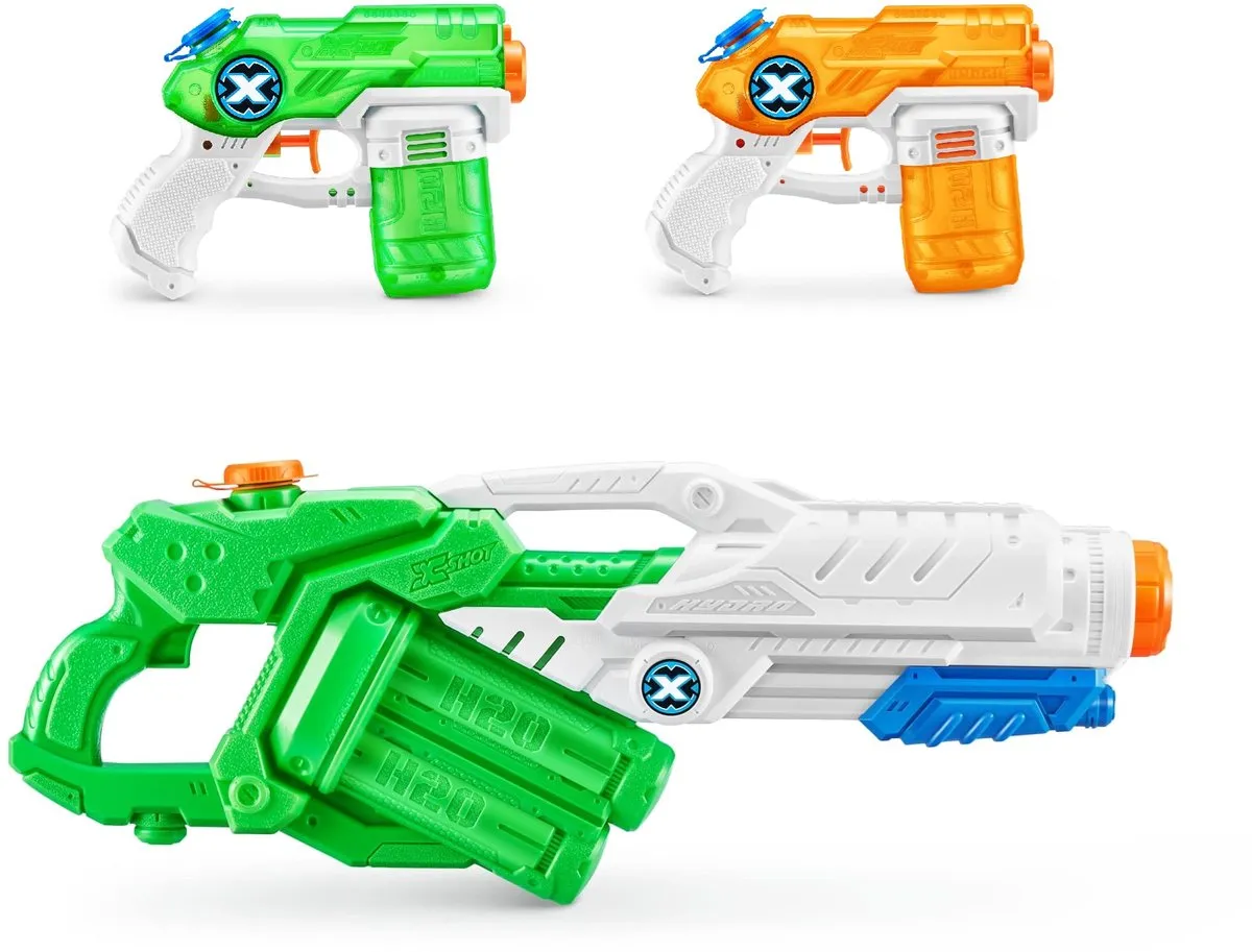 XSHOT Hydro Hurricane & Stealth Soaker Combo - 2 Stuks - Blauw/ Groen/ Oranje/ Wit