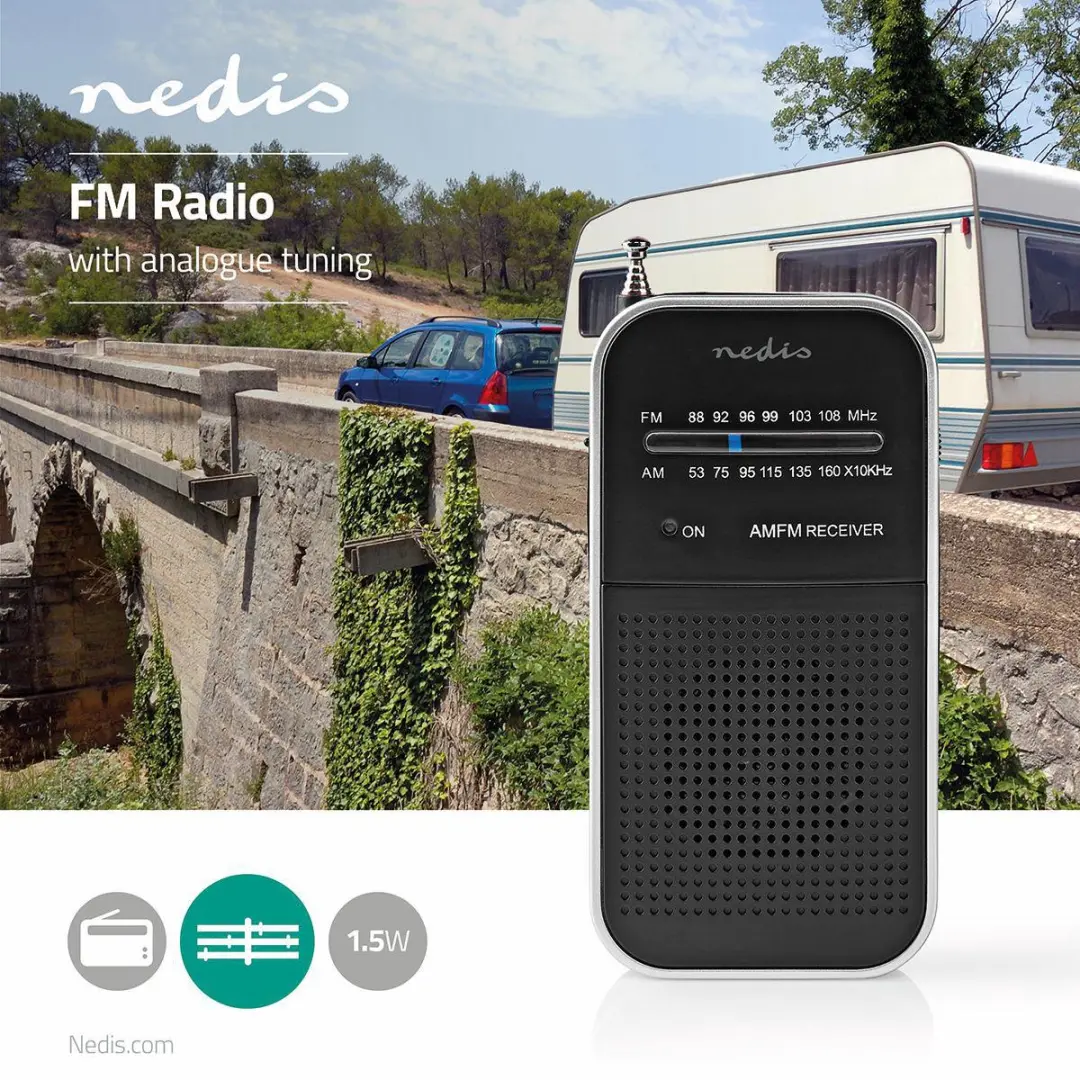Nedis RDFM1110SI Draagbare Noodradio - AM/FM - Zwart - afbeelding 5 van 6