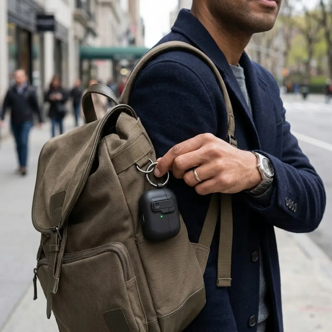 NUVEX Beschermhoes AirPods Pro 2 - Zwart met sleutelring