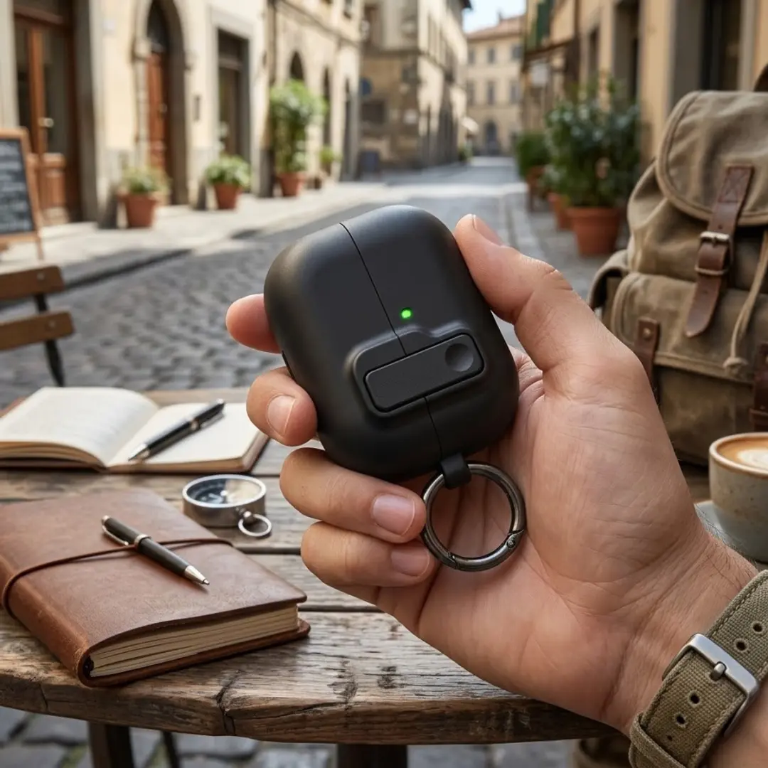 NUVEX Beschermhoes AirPods Pro 2 - Zwart met sleutelring