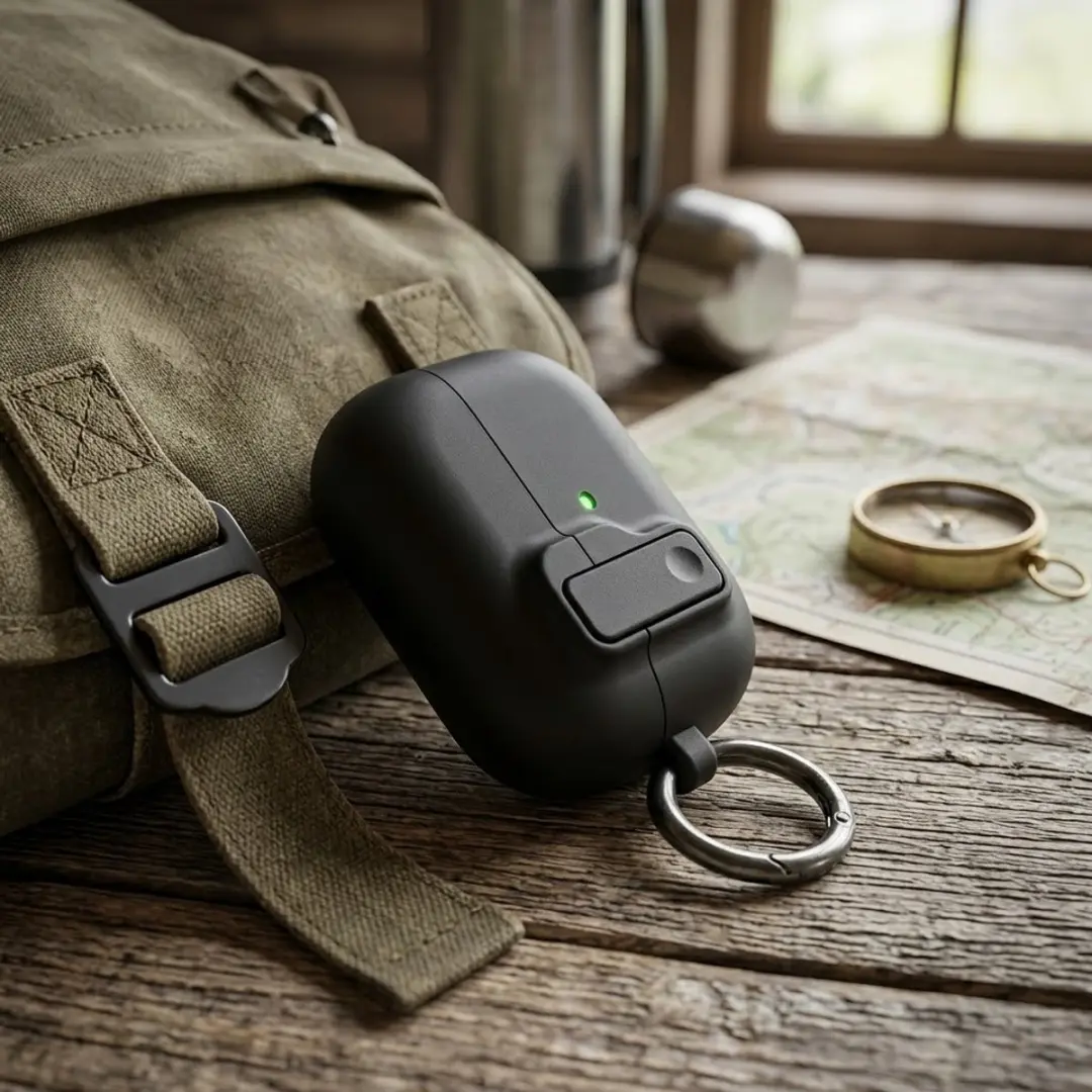 NUVEX Beschermhoes AirPods Pro 2 - Zwart met sleutelring