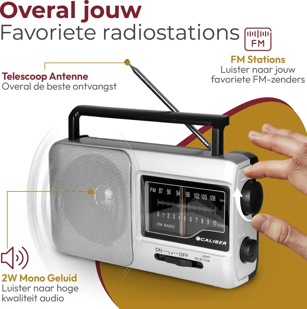 Caliber HPG317-R Noodradio - Zilver - afbeelding 6 van 6