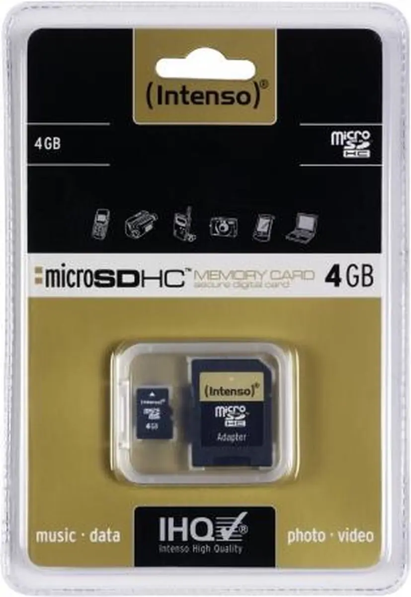 Intenso 3403450 MicroSDHC Geheugenkaart 4GB - Klasse 4