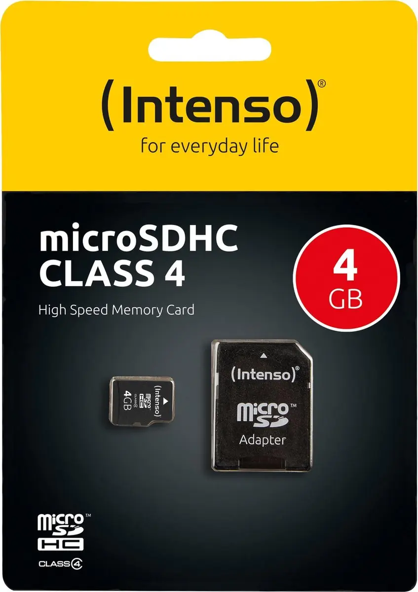 Intenso 3403450 MicroSDHC Geheugenkaart 4GB - Klasse 4