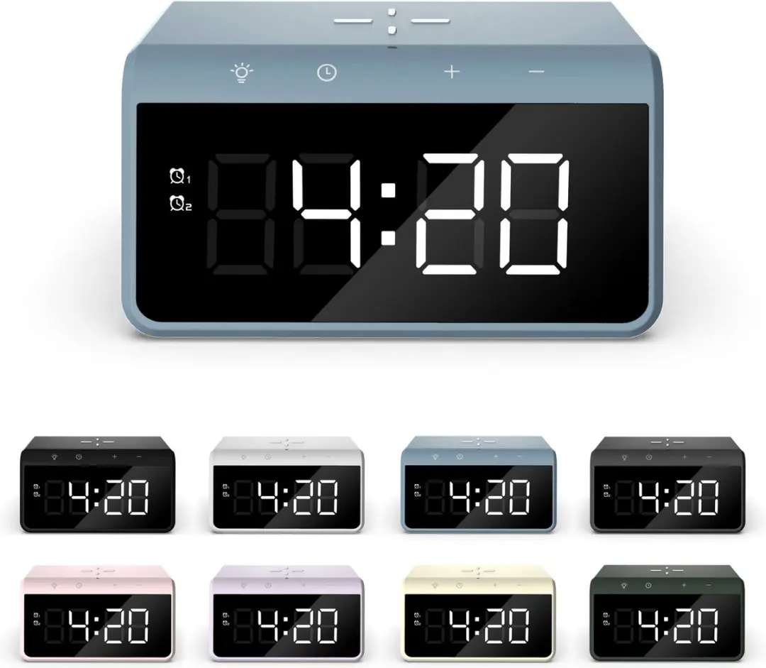 Caliber Wekker HCG019QI-PB - Draadloos opladen - Blauw