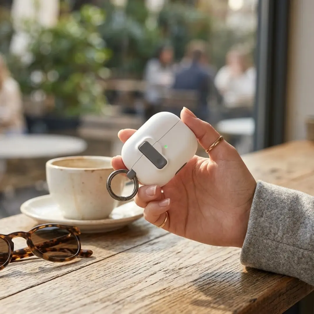 NUVEX Beschermhoes AirPods Pro 3 - Wit met sleutelring