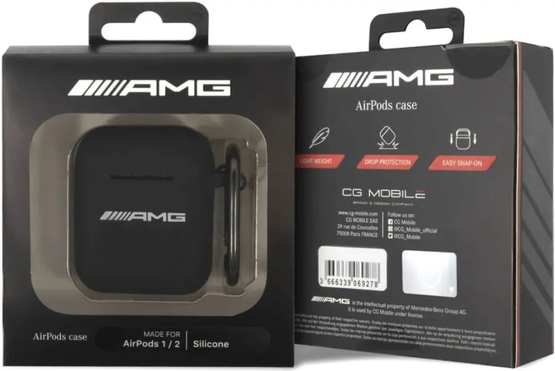 Mercedes-Benz AMG Silicone Case AirPods 1 & 2 - Zwart